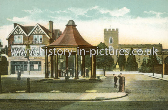 Parish Church and Market Square, Enfield, Middlesex. c.1905